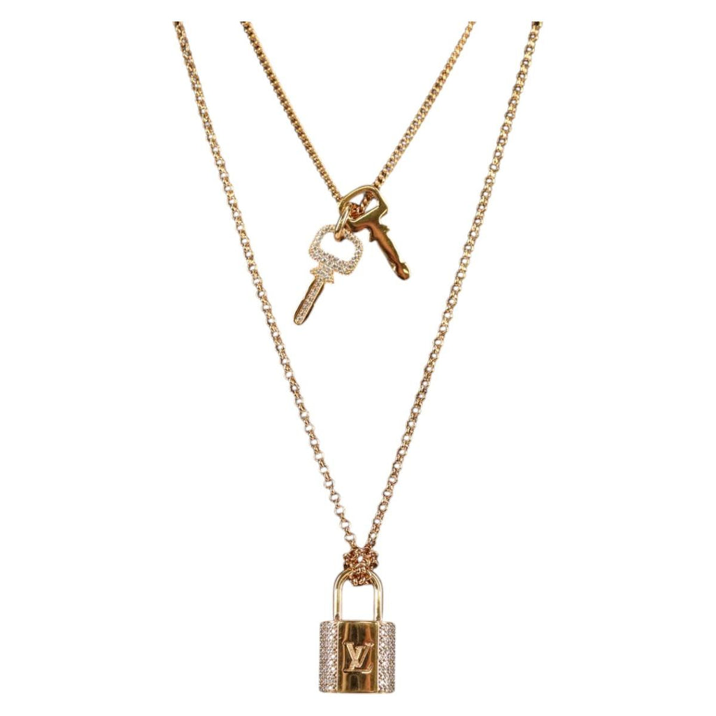 LOUIS VUITTON LV Padlock Necklace metal Gold M01593 LV 138948