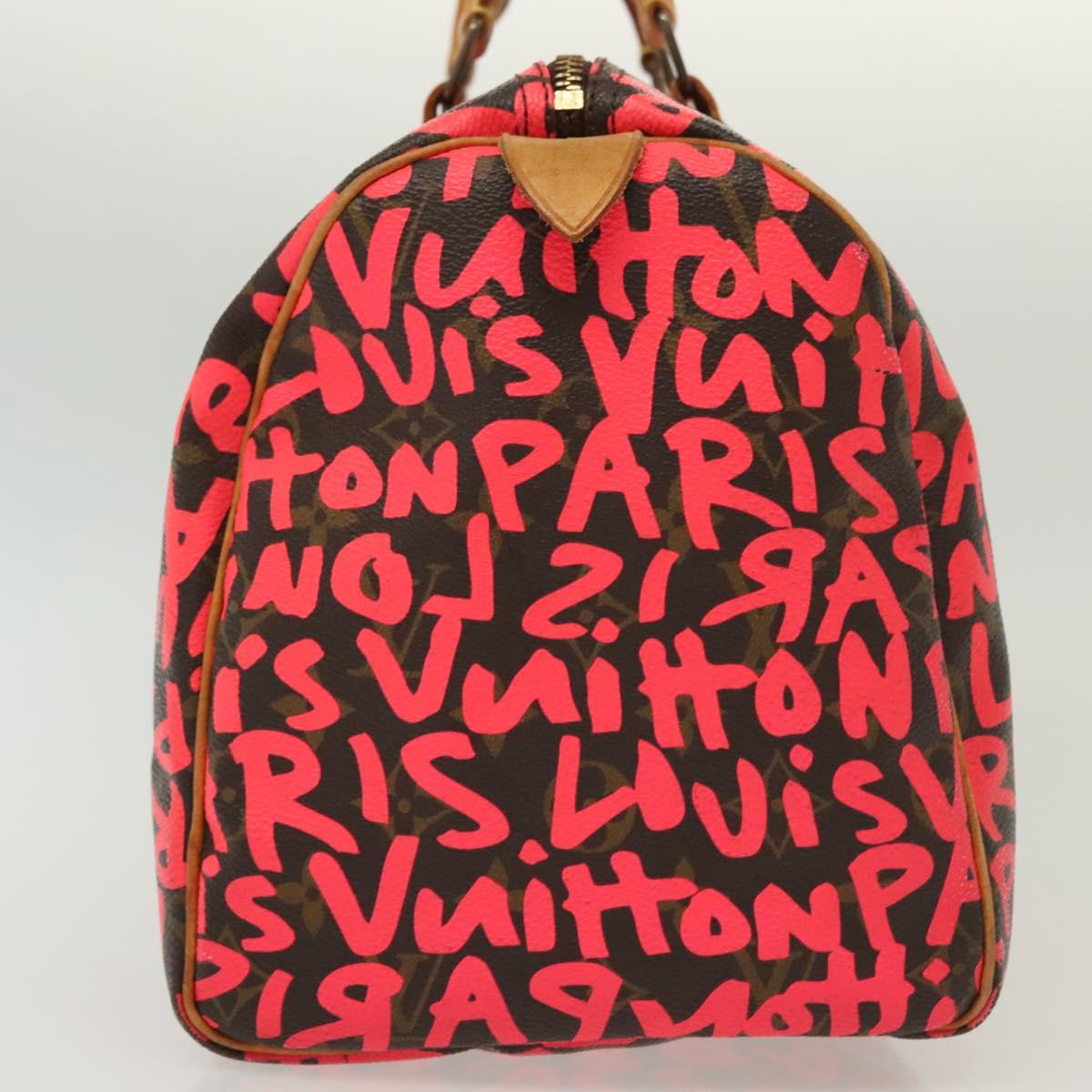 LOUIS VUITTON Monogram Graffiti Speedy 30 Hand Bag Pink M93704 LV 138959A
