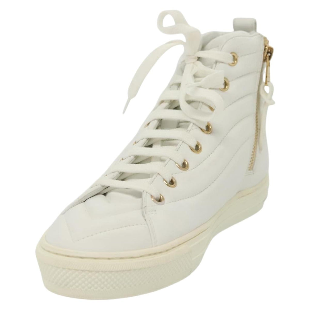 LOUIS VUITTON Stellar Tyne High Top Sneakers Leather White LV 139090