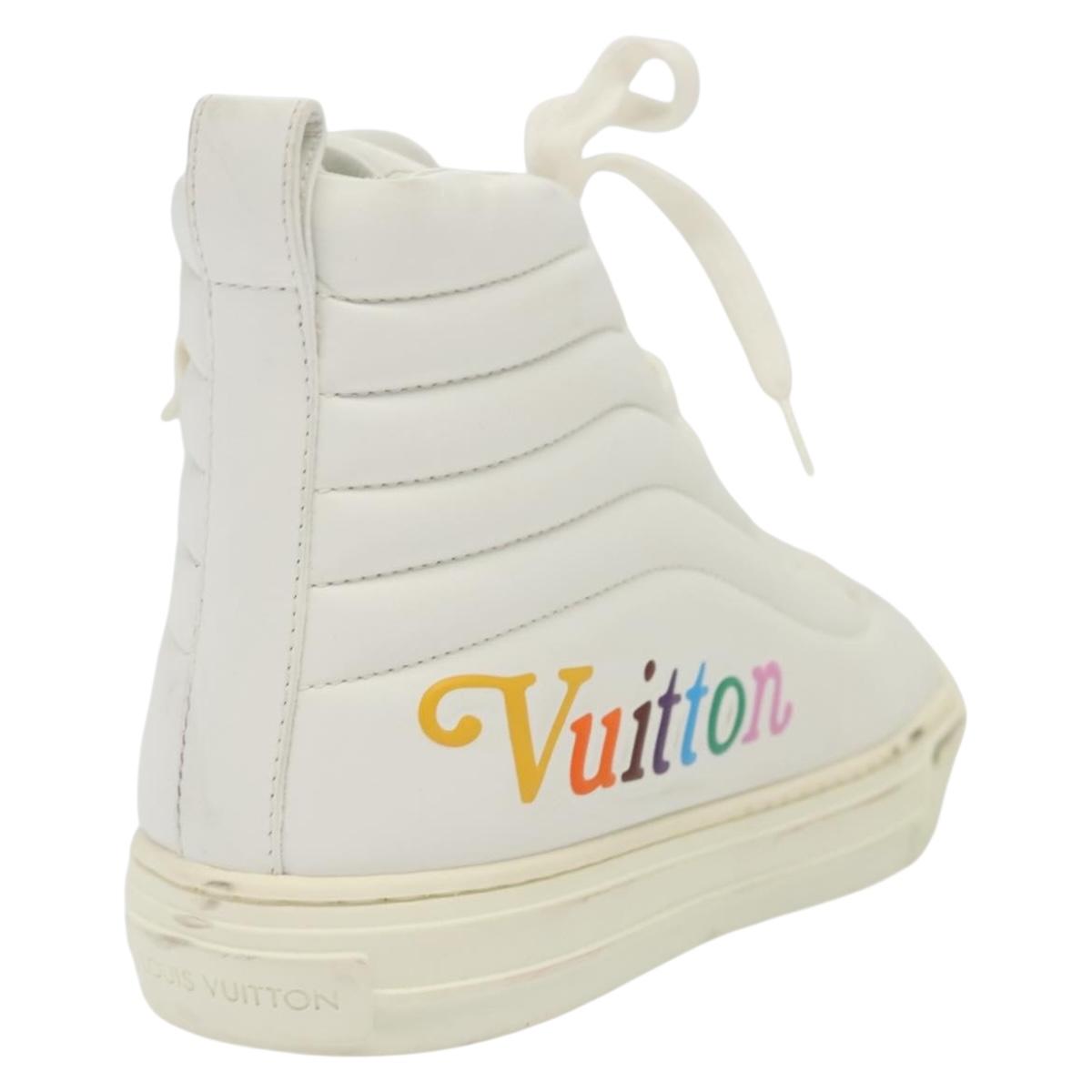 LOUIS VUITTON Stellar Tyne High Top Sneakers Leather White LV 139090