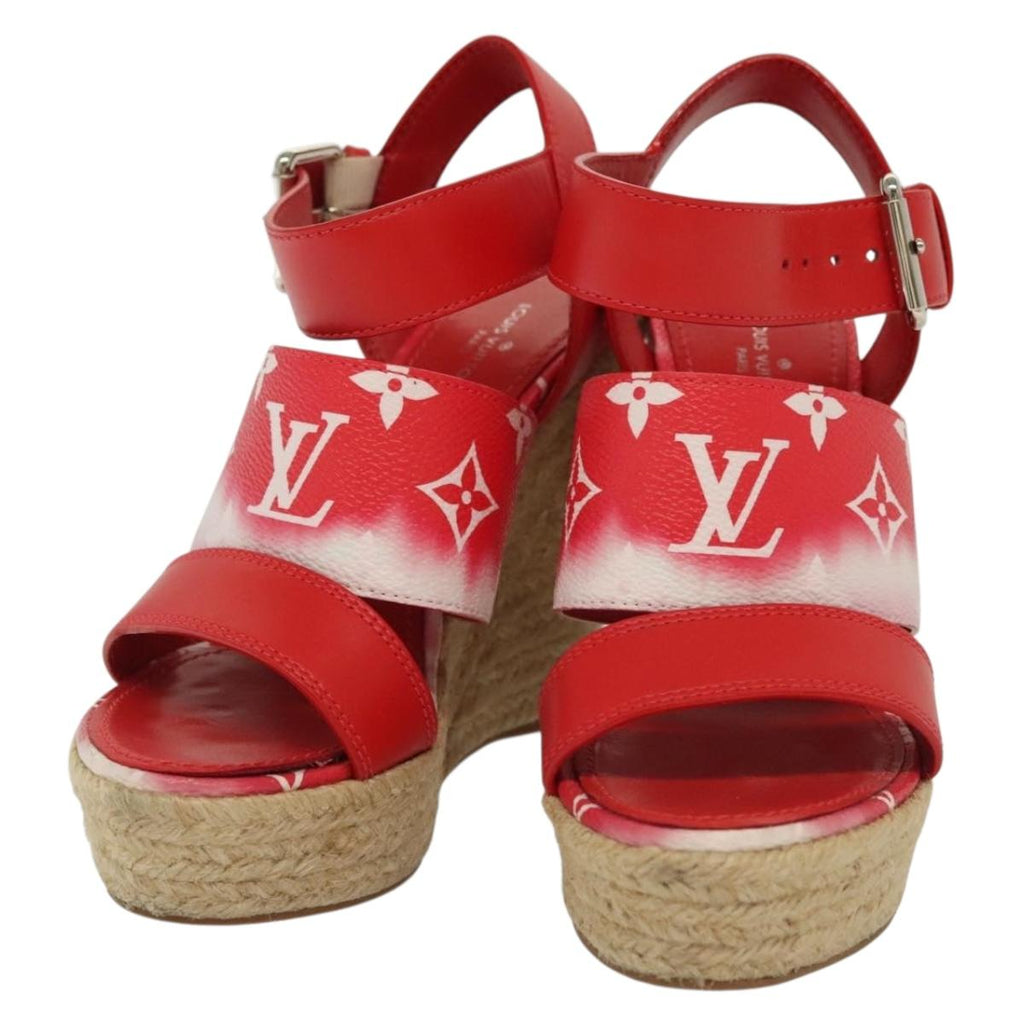 LOUIS VUITTON Monogram Escal Starboard Line Sandals Red LV 139208