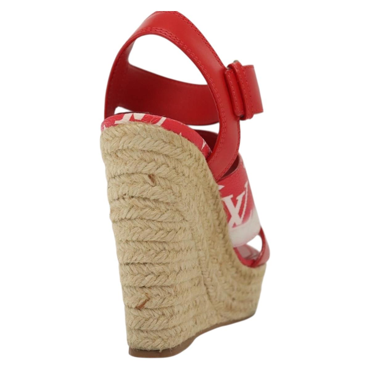 LOUIS VUITTON Monogram Escal Starboard Line Sandals Red LV 139208