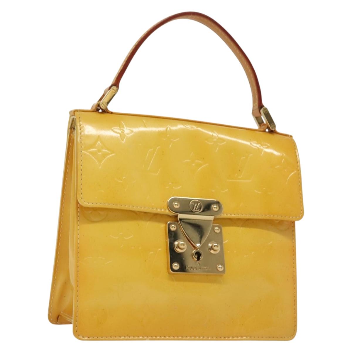 LOUIS VUITTON Monogram Vernis Spring Street Bag Lime Yellow M91068 139389