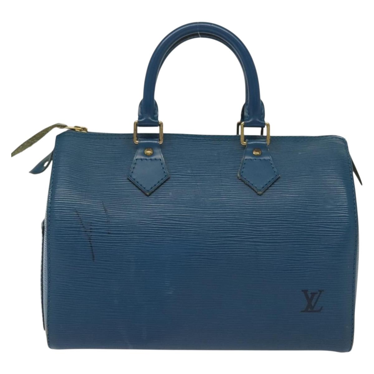 LOUIS VUITTON Epi Speedy 25 Hand Bag Toledo Blue M43015 LV 139792