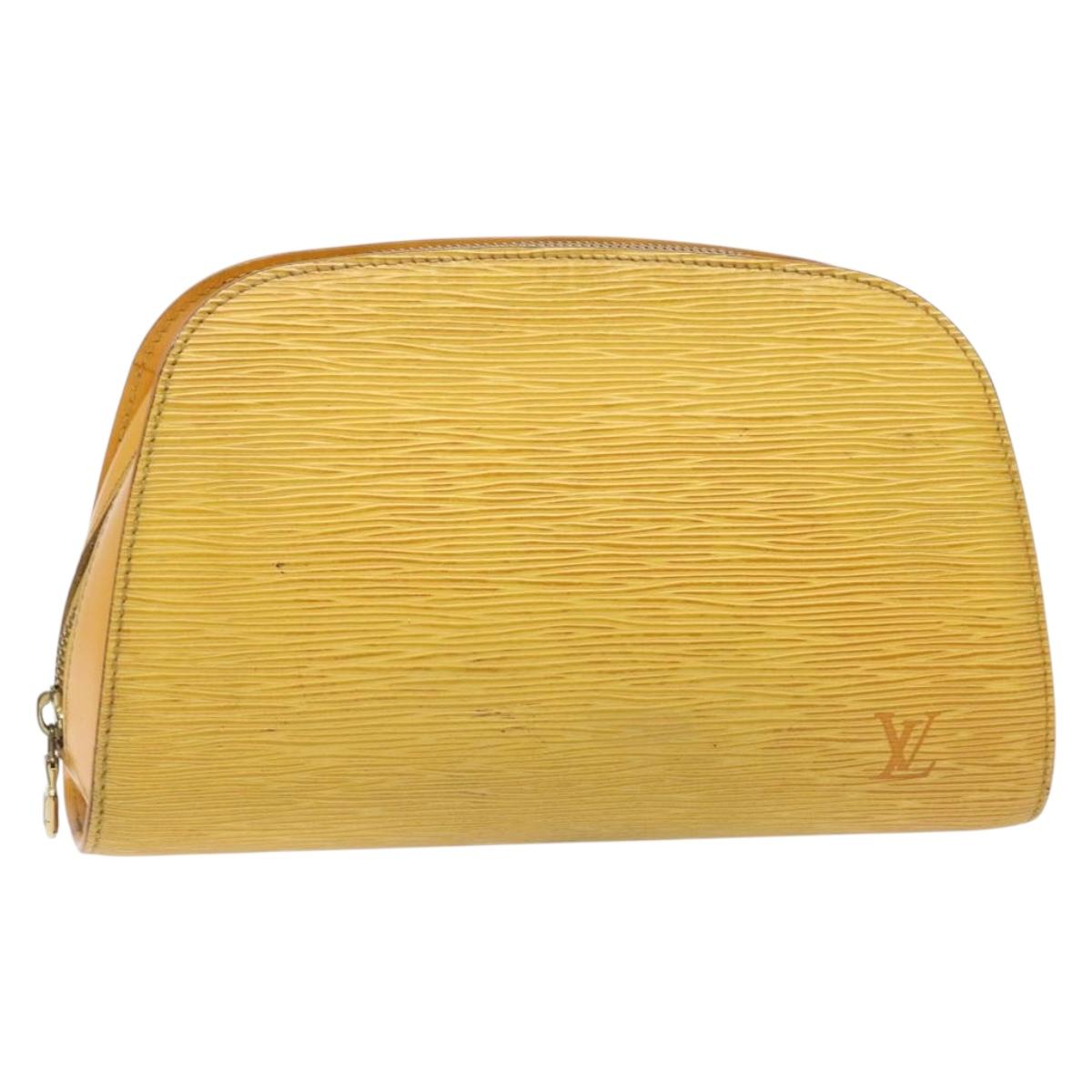 LOUIS VUITTON Epi Dauphine GM Pouch Yellow LV 140087