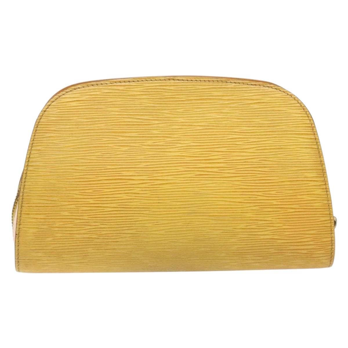 LOUIS VUITTON Epi Dauphine GM Pouch Yellow LV 140087