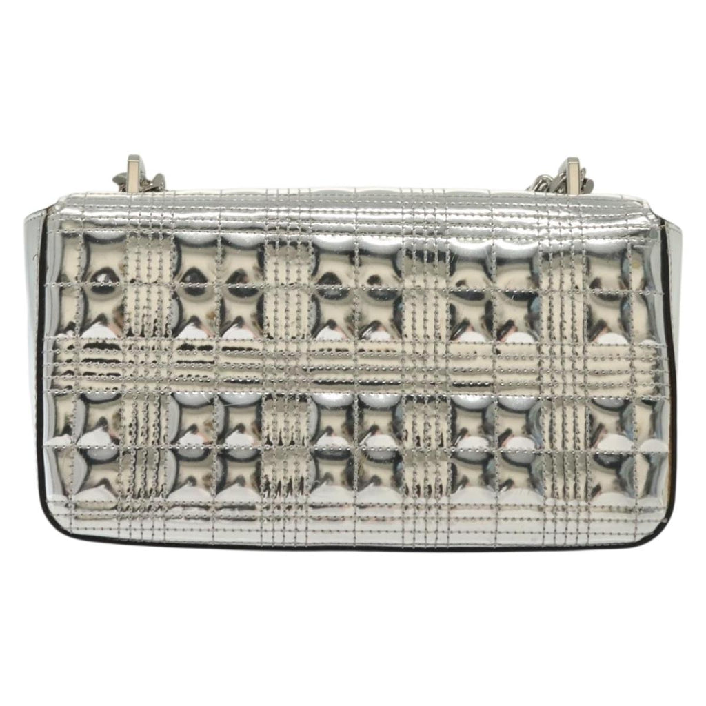 BURBERRY Chain Shoulder Bag Enamel Silver 140195