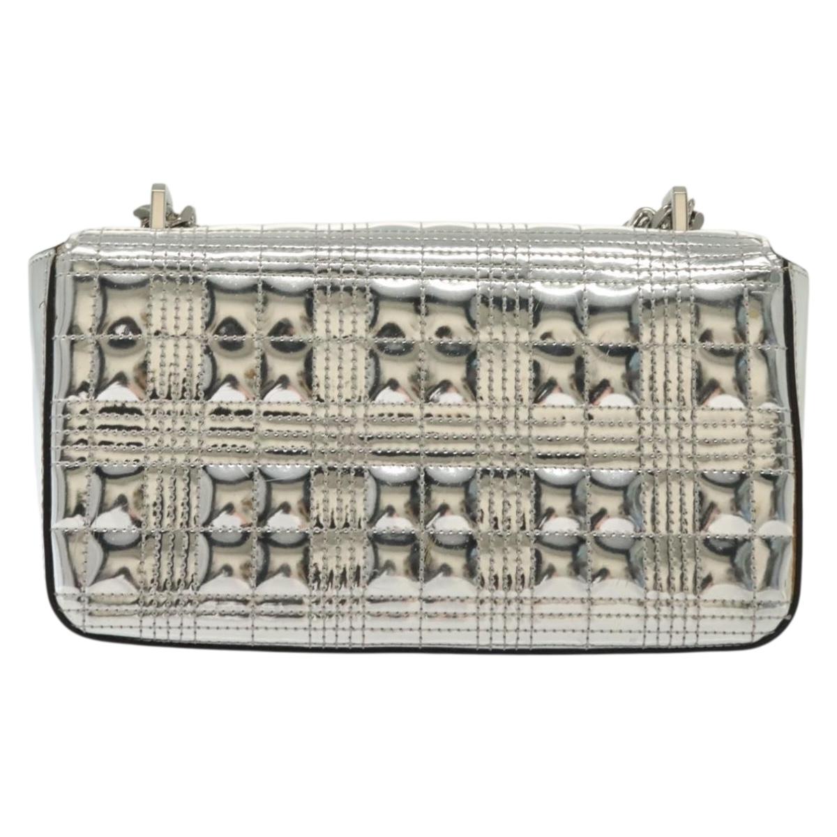 BURBERRY Chain Shoulder Bag Enamel Silver 140195