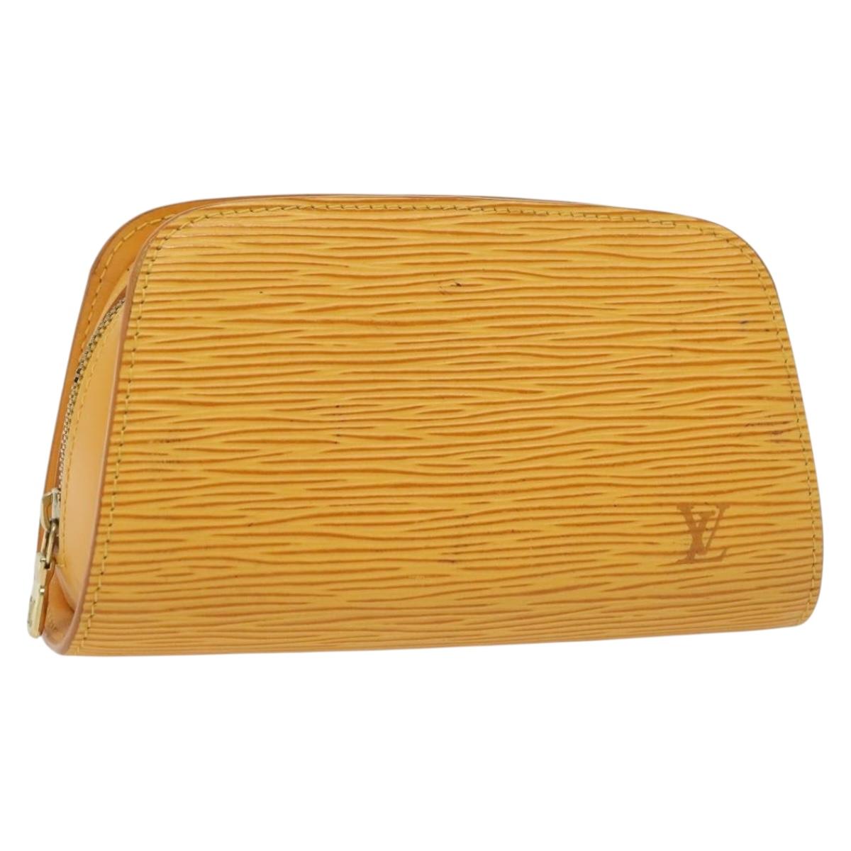 LOUIS VUITTON Epi Dauphine PM Pouch Yellow M48449 LV 140220