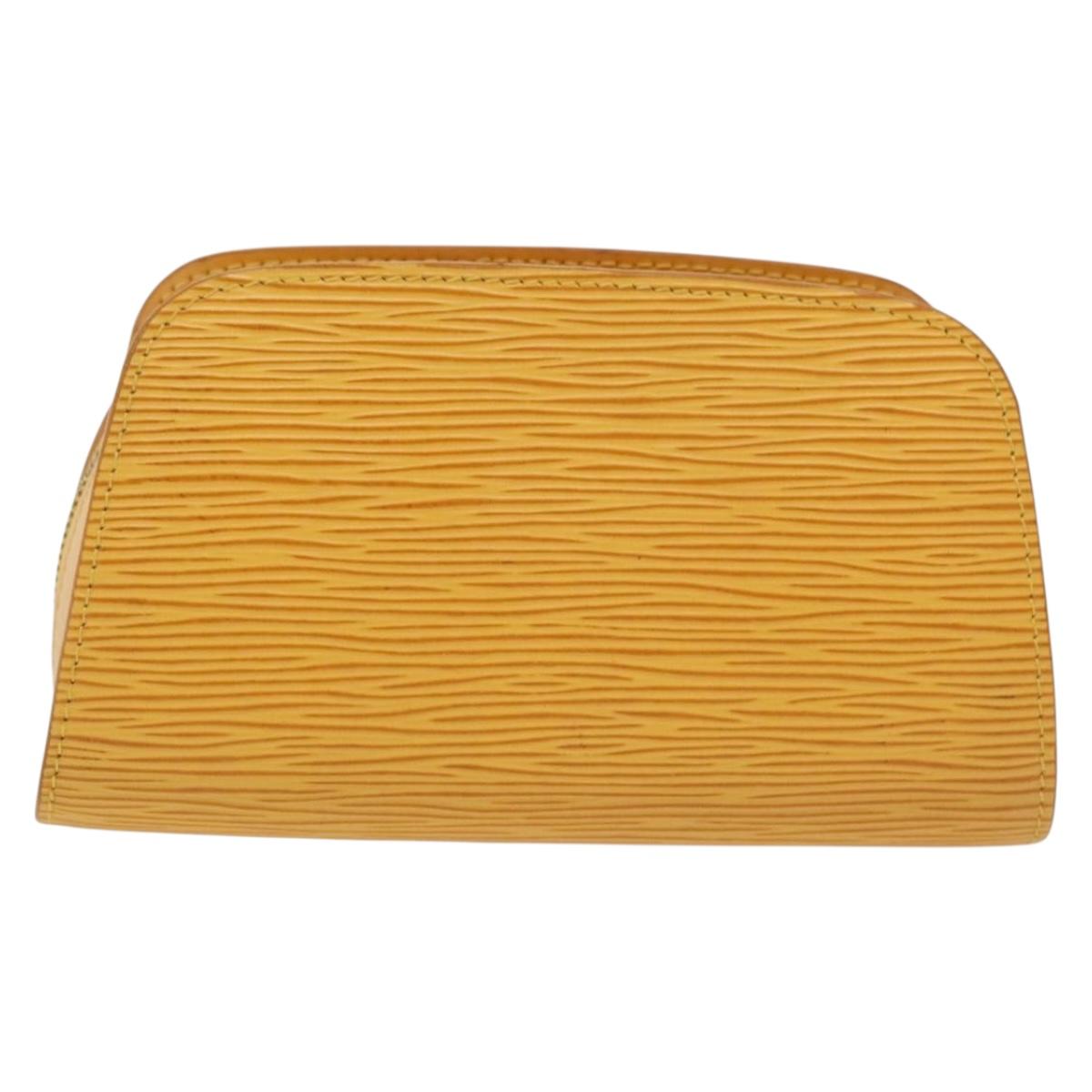 LOUIS VUITTON Epi Dauphine PM Pouch Yellow M48449 LV 140220