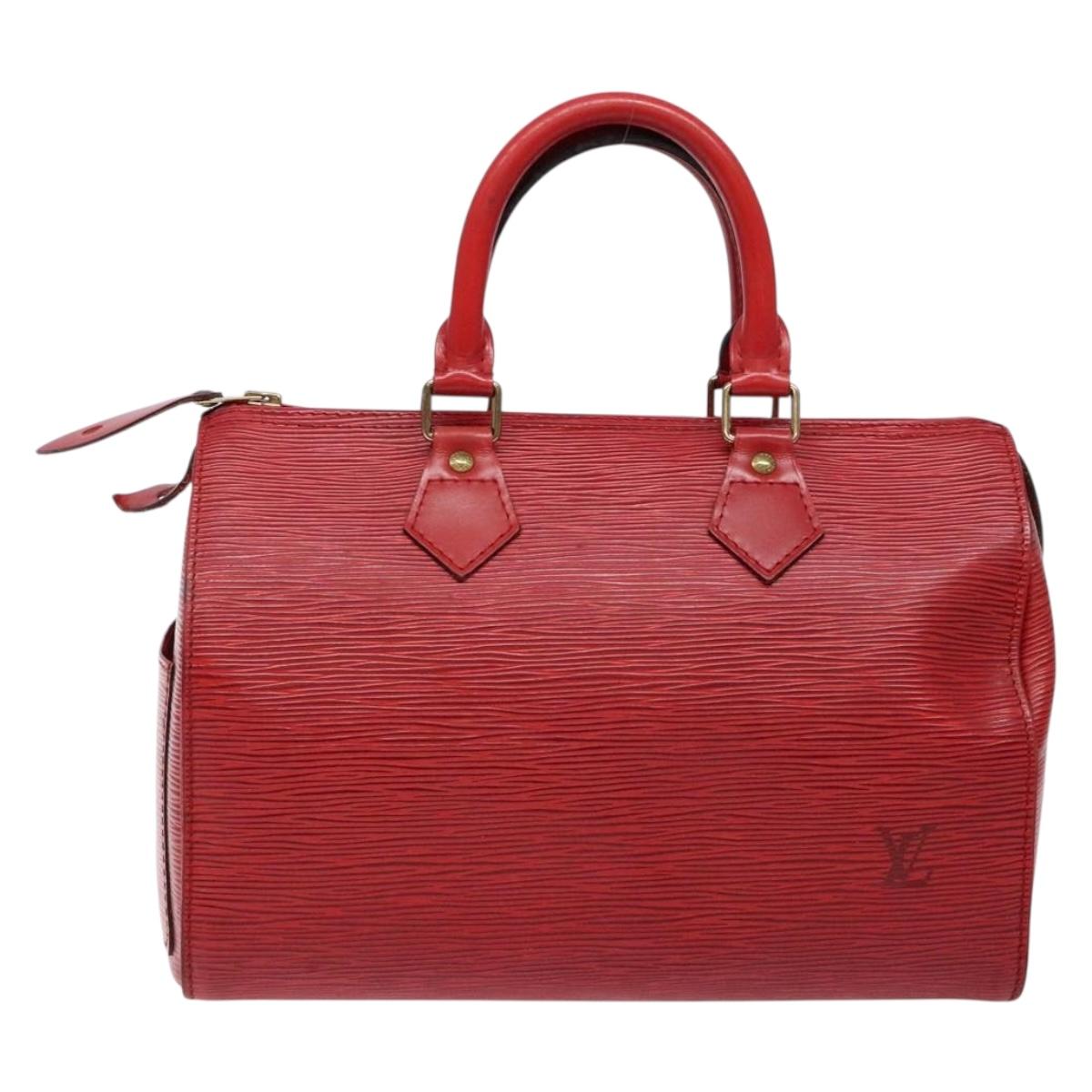 LOUIS VUITTON Epi Speedy 25 Hand Bag Castilian Red M43017 LV 140324