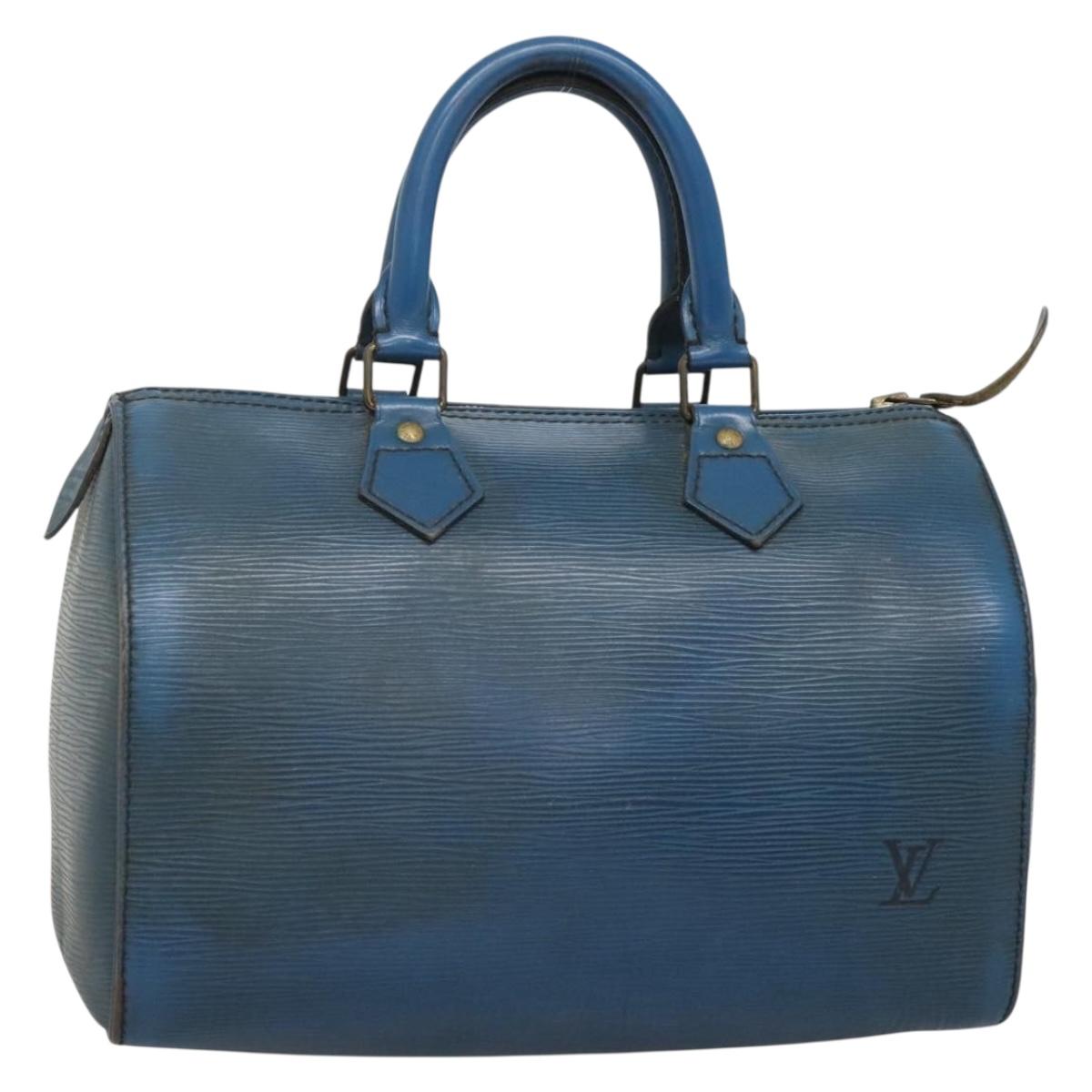 LOUIS VUITTON Epi Speedy 25 Hand Bag Toledo Blue M43015 LV 140464