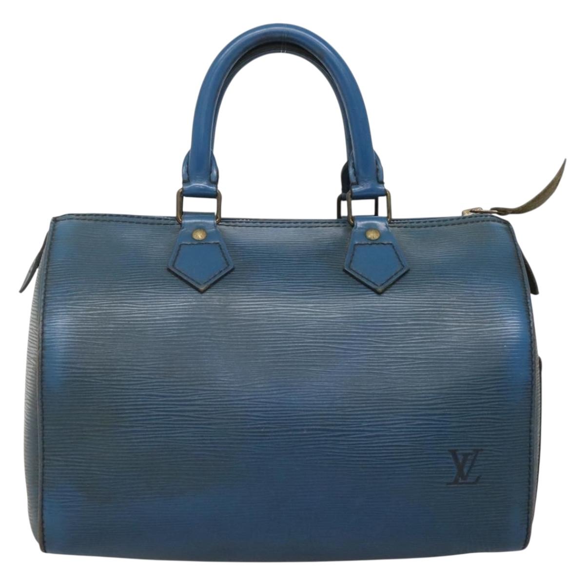 LOUIS VUITTON Epi Speedy 25 Hand Bag Toledo Blue M43015 LV 140464