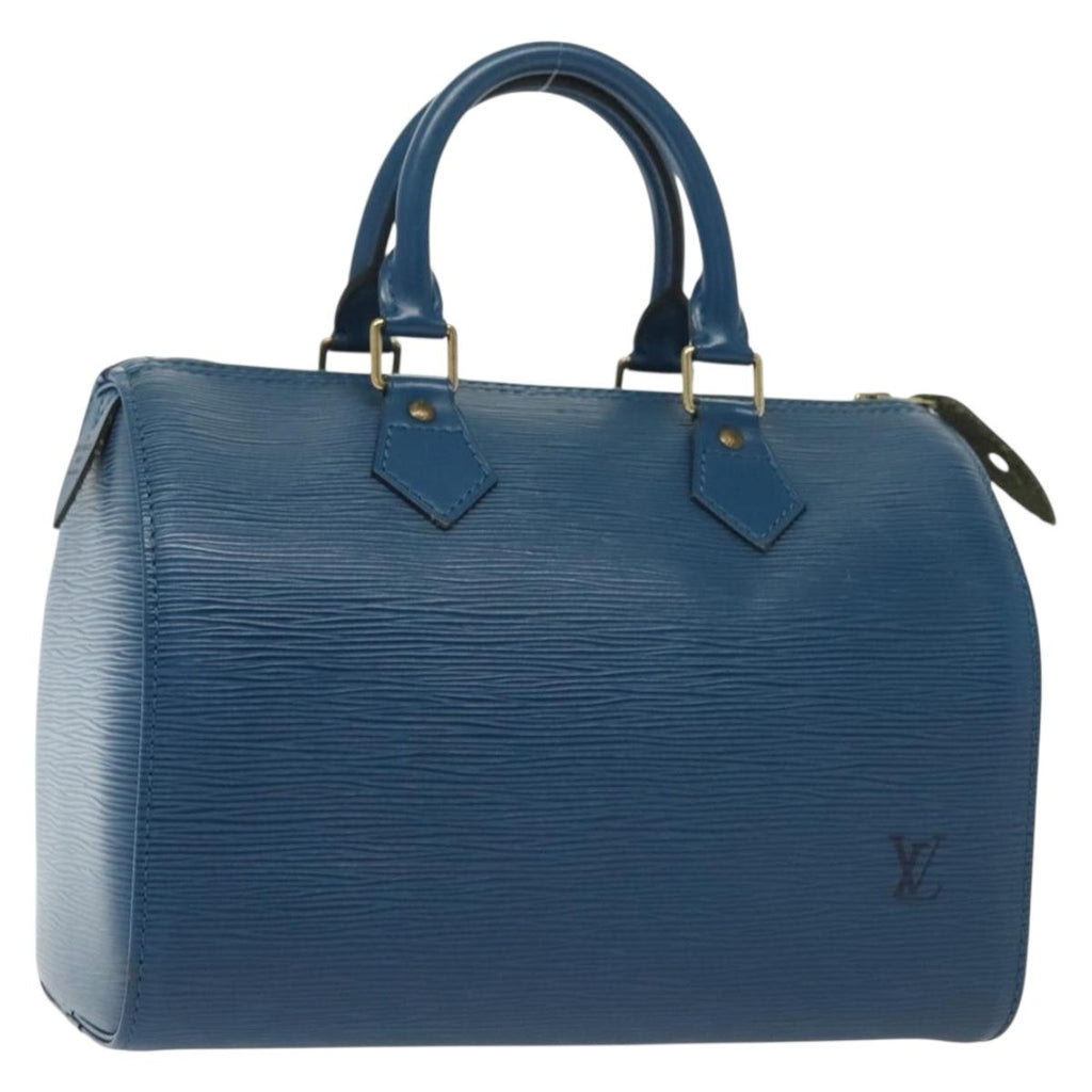 LOUIS VUITTON Epi Speedy 25 Hand Bag Toledo Blue M43015 LV 140663