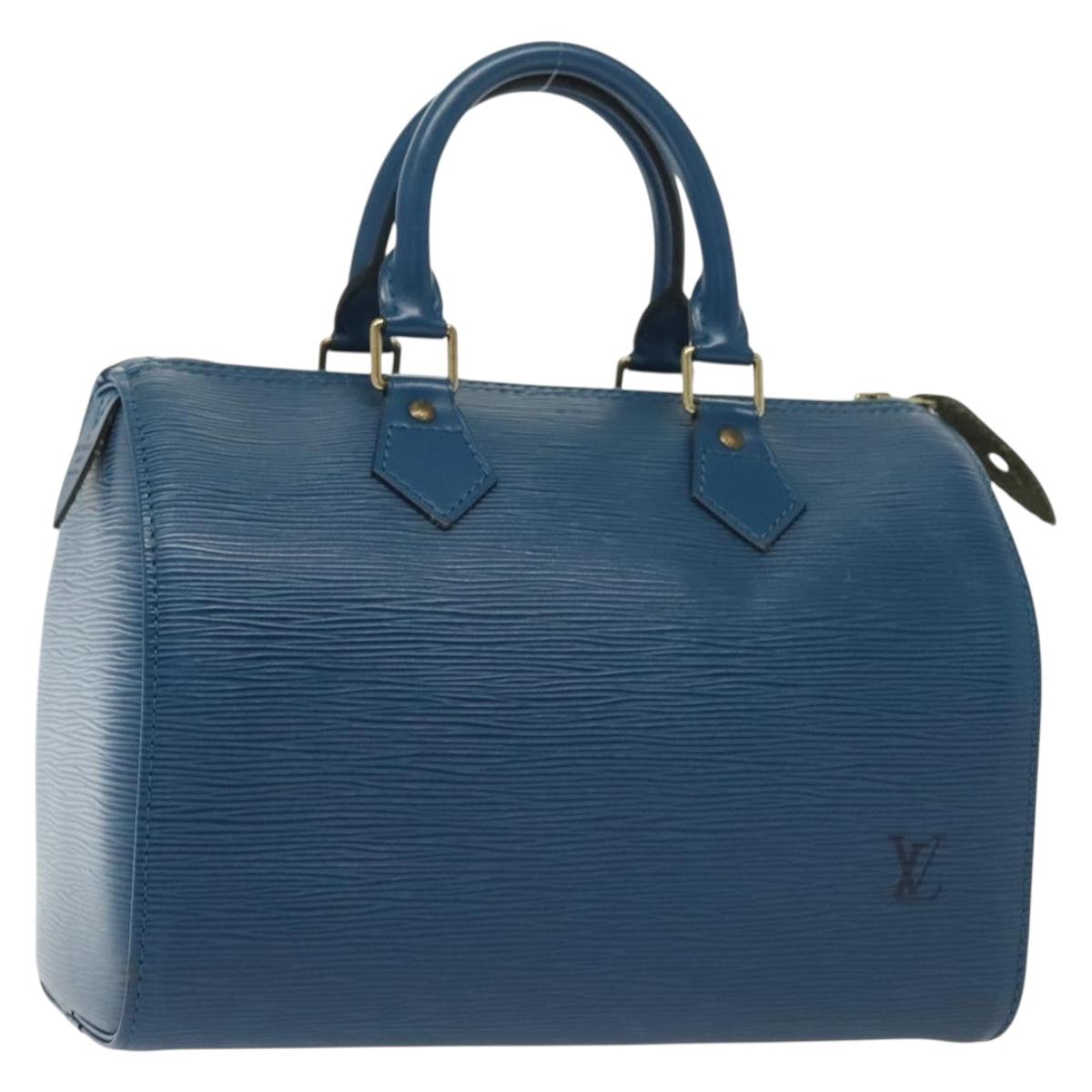 LOUIS VUITTON Epi Speedy 25 Hand Bag Toledo Blue M43015 LV 140663