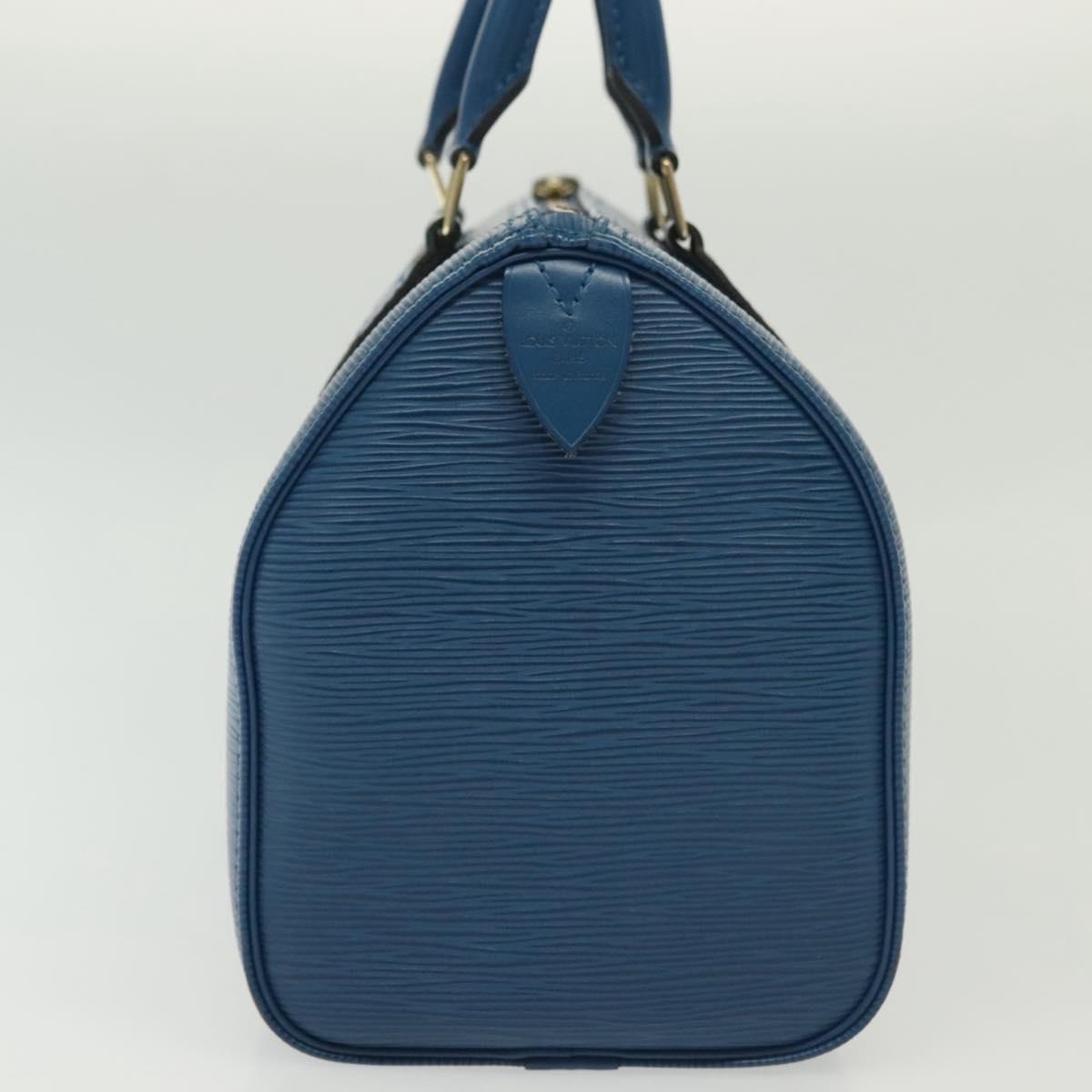 LOUIS VUITTON Epi Speedy 25 Hand Bag Toledo Blue M43015 LV 140663