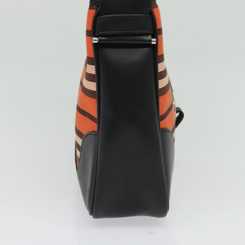 BURBERRY Blue Label Shoulder Bag Canvas Orange Silver 140671