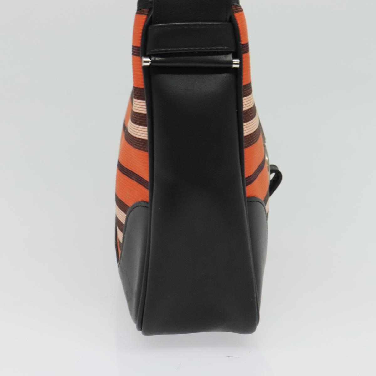 BURBERRY Blue Label Shoulder Bag Canvas Orange Silver 140671