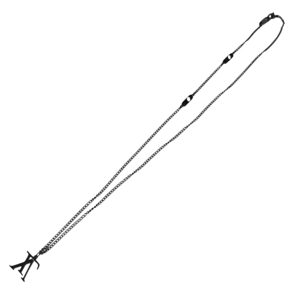 LOUIS VUITTON Collier LV Upside Down Necklace metal Black M62683 LV 141197M