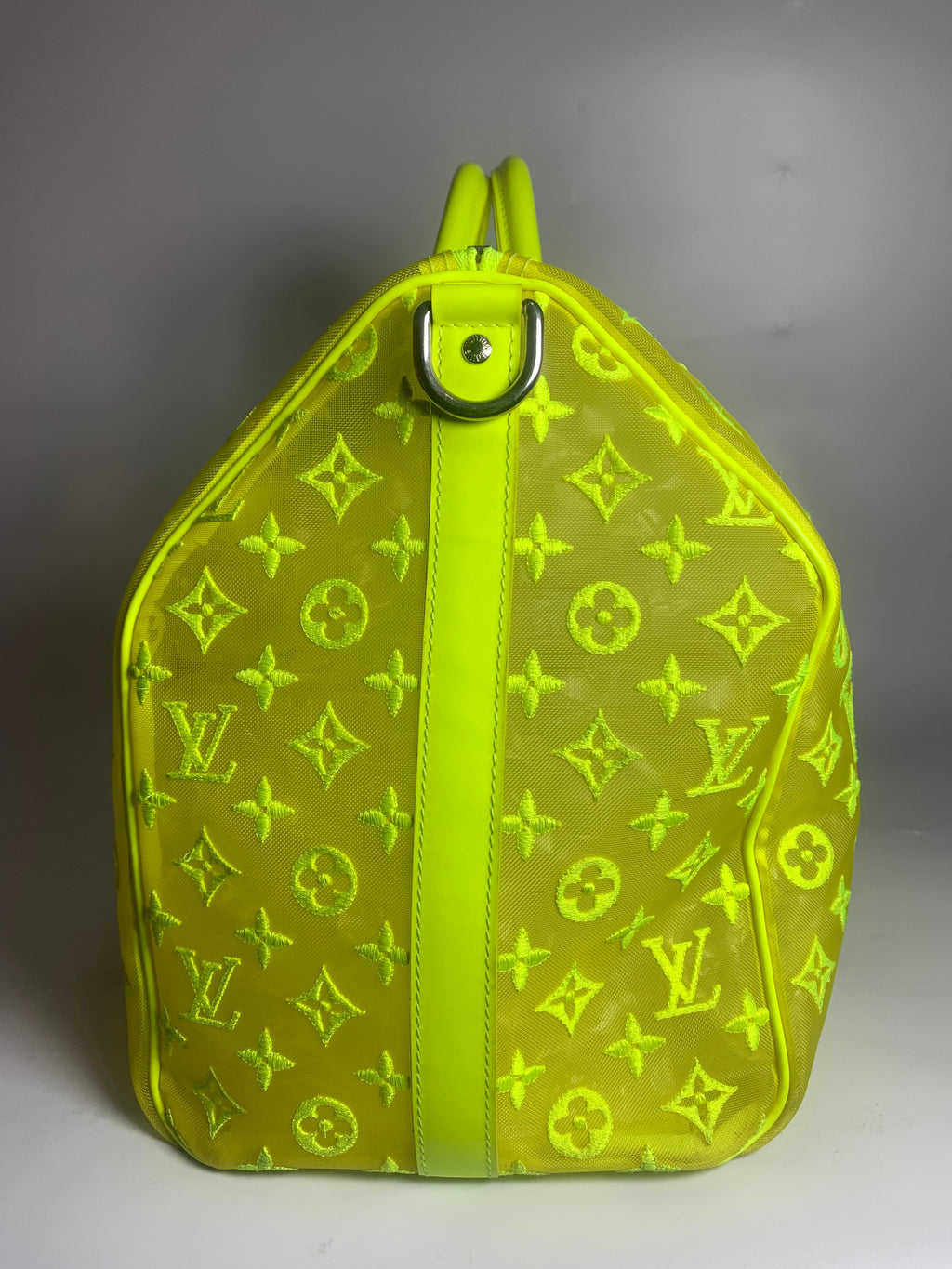 Sold Louis Vuitton Keepall Bandouliere Monogram Mesh 50 Yellow in Mesh/Leather