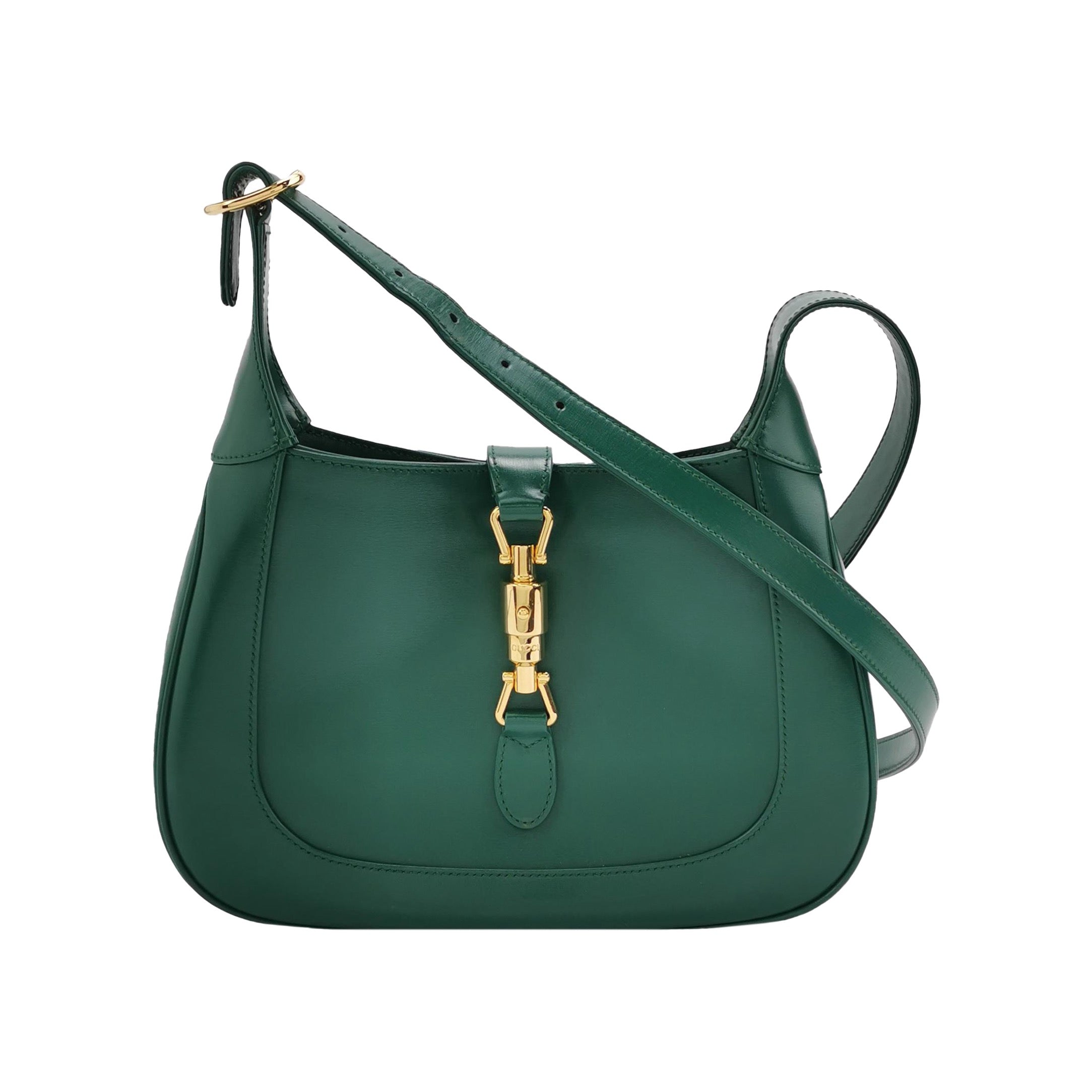 Gucci Jackie 1961 Green Leather Bag Small with Adjustable Strap
