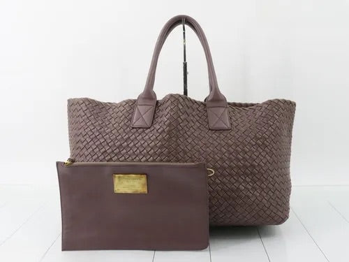 Bottega Veneta Cabat Large Intreccio Leather Tote Bag Nude Purple 40cm