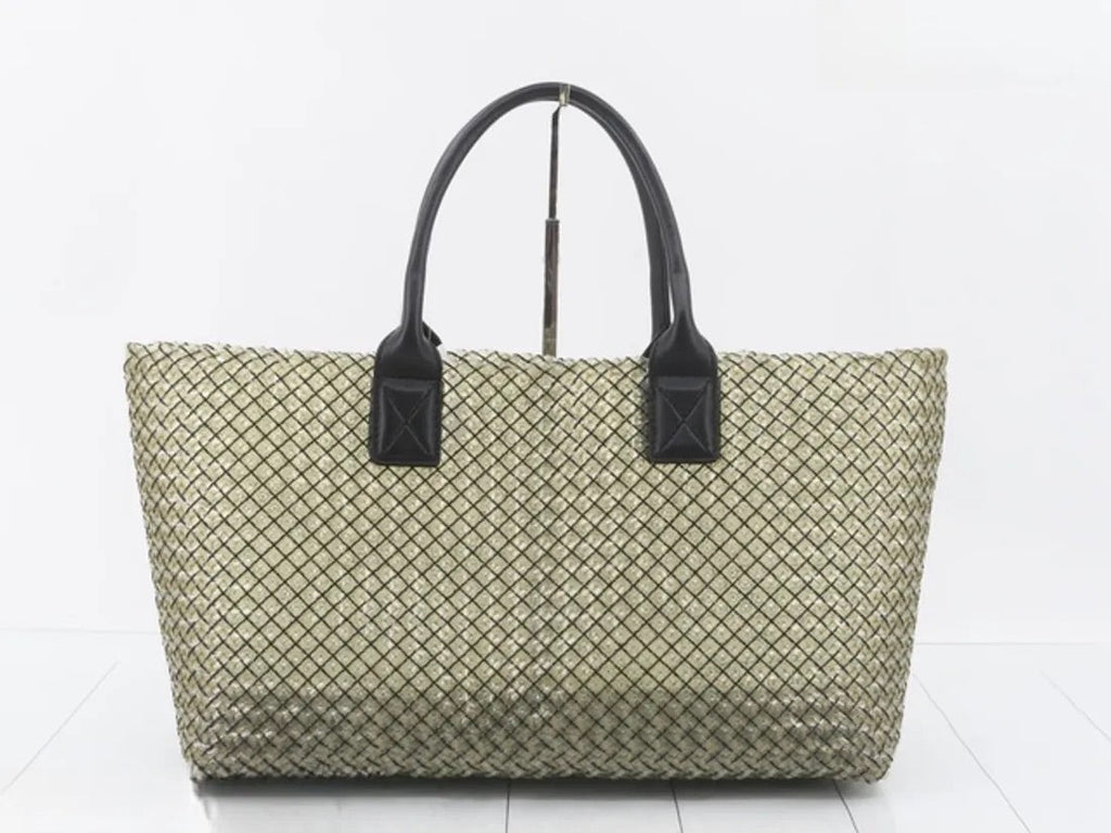 Bottega Veneta Cabat Large Intreccio Transparent Leather and PVC Tote Bag