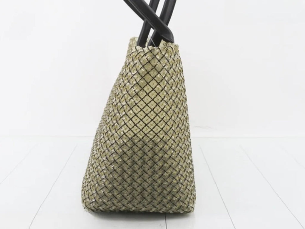 Bottega Veneta Cabat Large Intreccio Transparent Leather and PVC Tote Bag