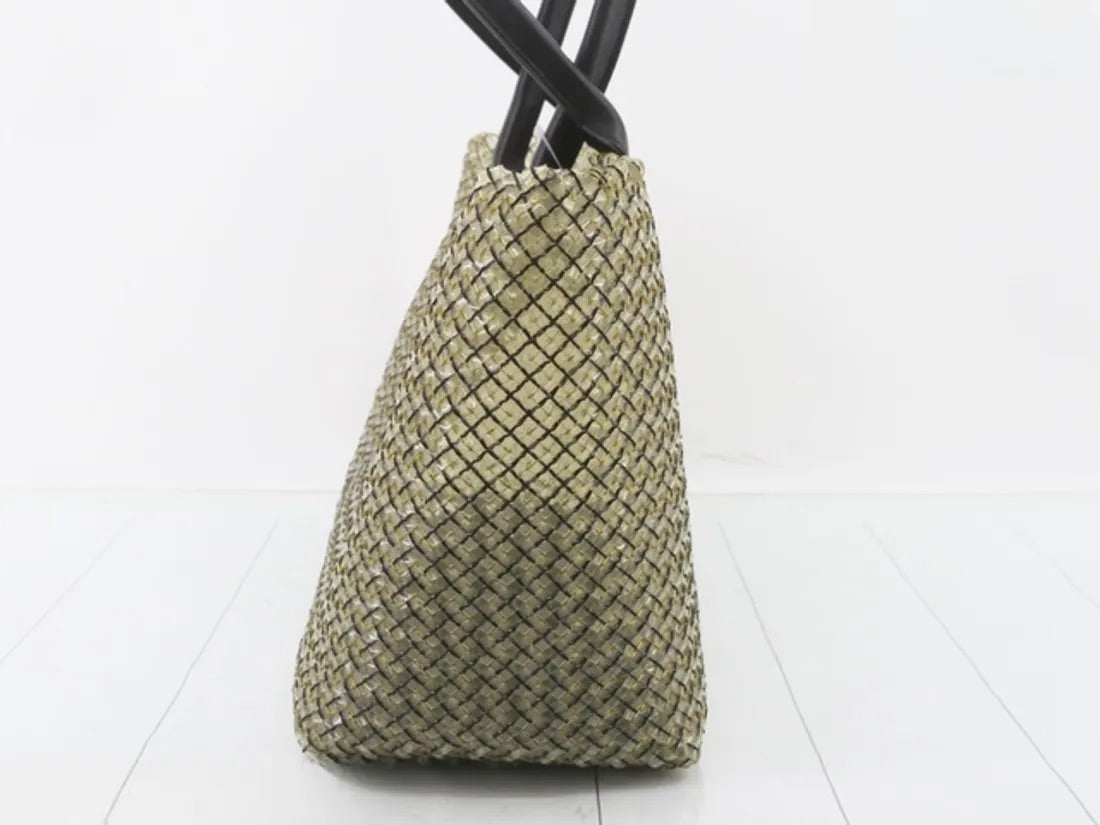 Bottega Veneta Cabat Large Intreccio Transparent Leather and PVC Tote Bag