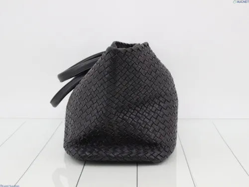 Bottega Veneta Cabat MM Intreccio Leather Tote Bag Navy 40cm
