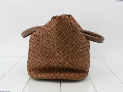 Bottega Veneta Cabat PM Intreccio Leather Tote Bag Chocolate Brown 32cm