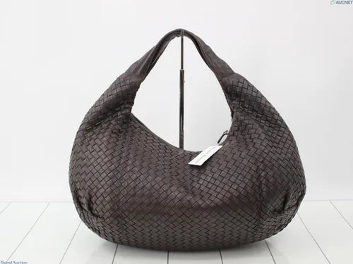 Bottega Veneta Belly Hobo Intreccio Leather Dark Chocolate Brown Large 50cm
