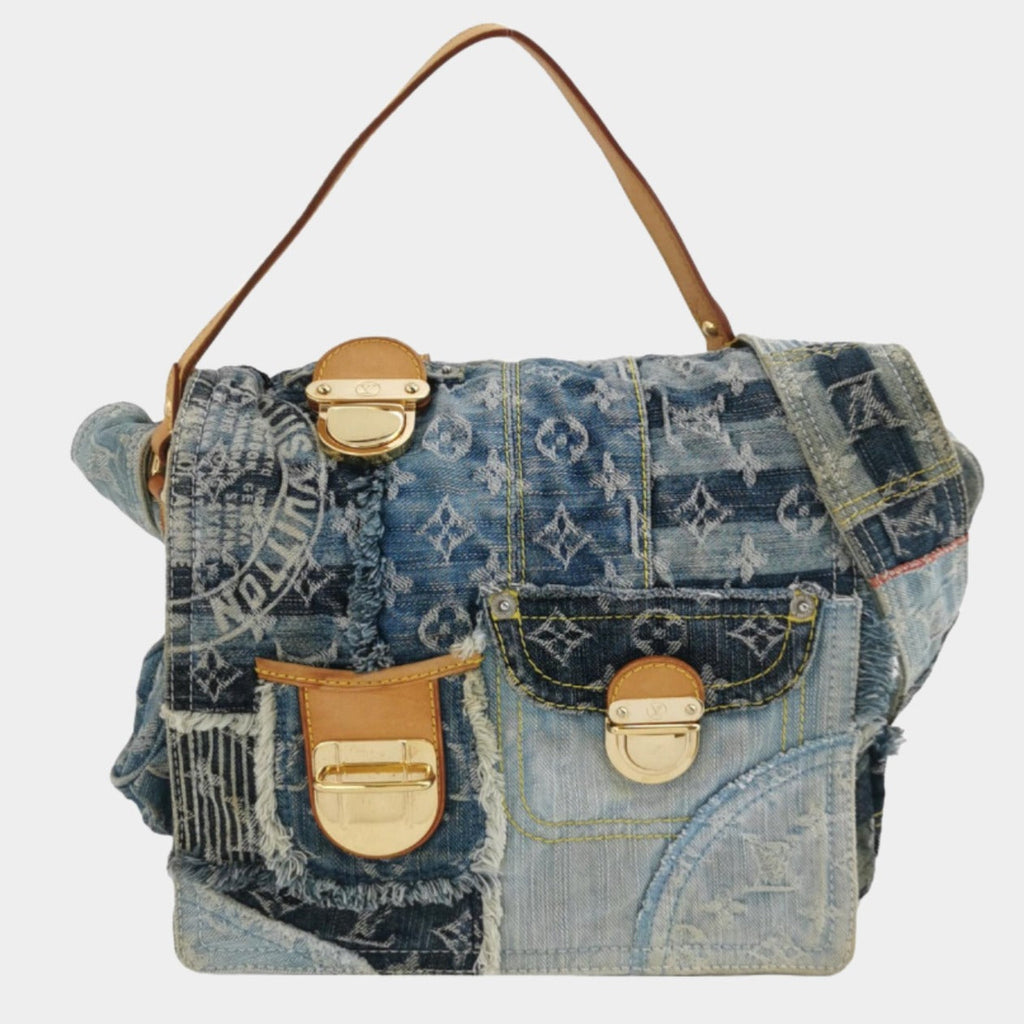 Louis Vuitton Postie Patchwork Monogram Denim Blue Messenger Bag
