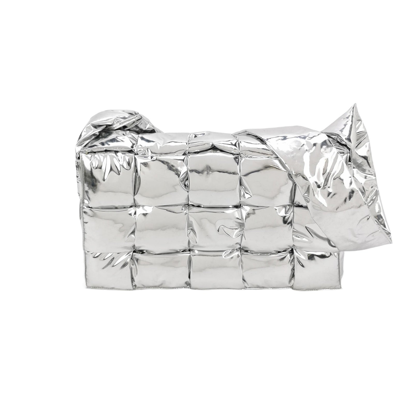 Bottega Veneta Padded Cassette Silver Leather Large