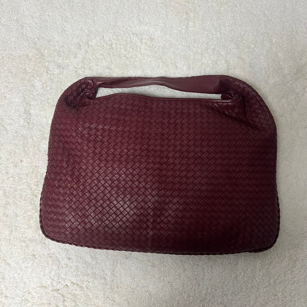 Bottega Veneta Veneta Hobo Burgundy Leather Bag Maxi 50cm