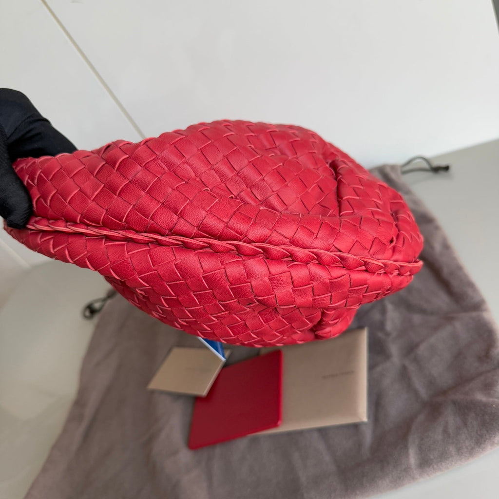 Bottega Veneta Belly Hobo Intrecciato Red Medium 40cm