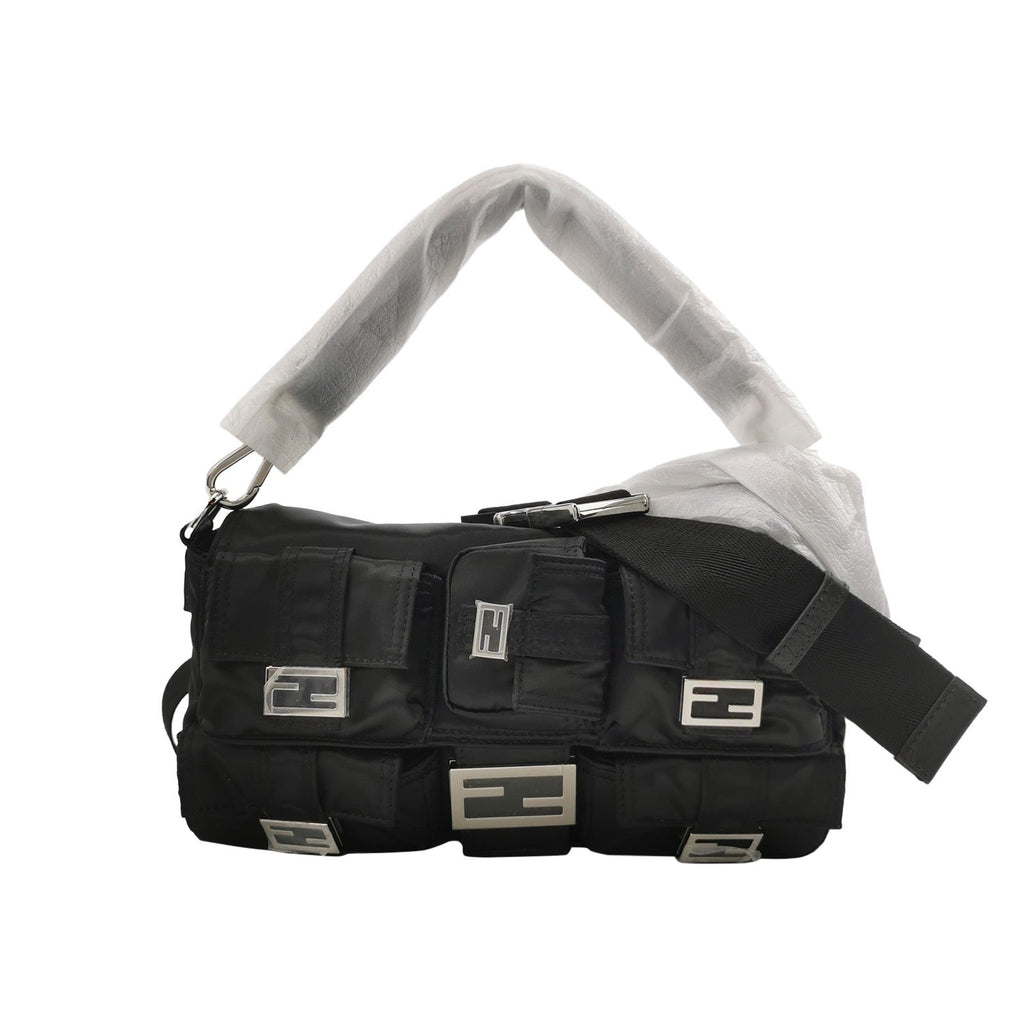 Fendi Baguette Cargo Multipocket Black Nylon 3-way Bag