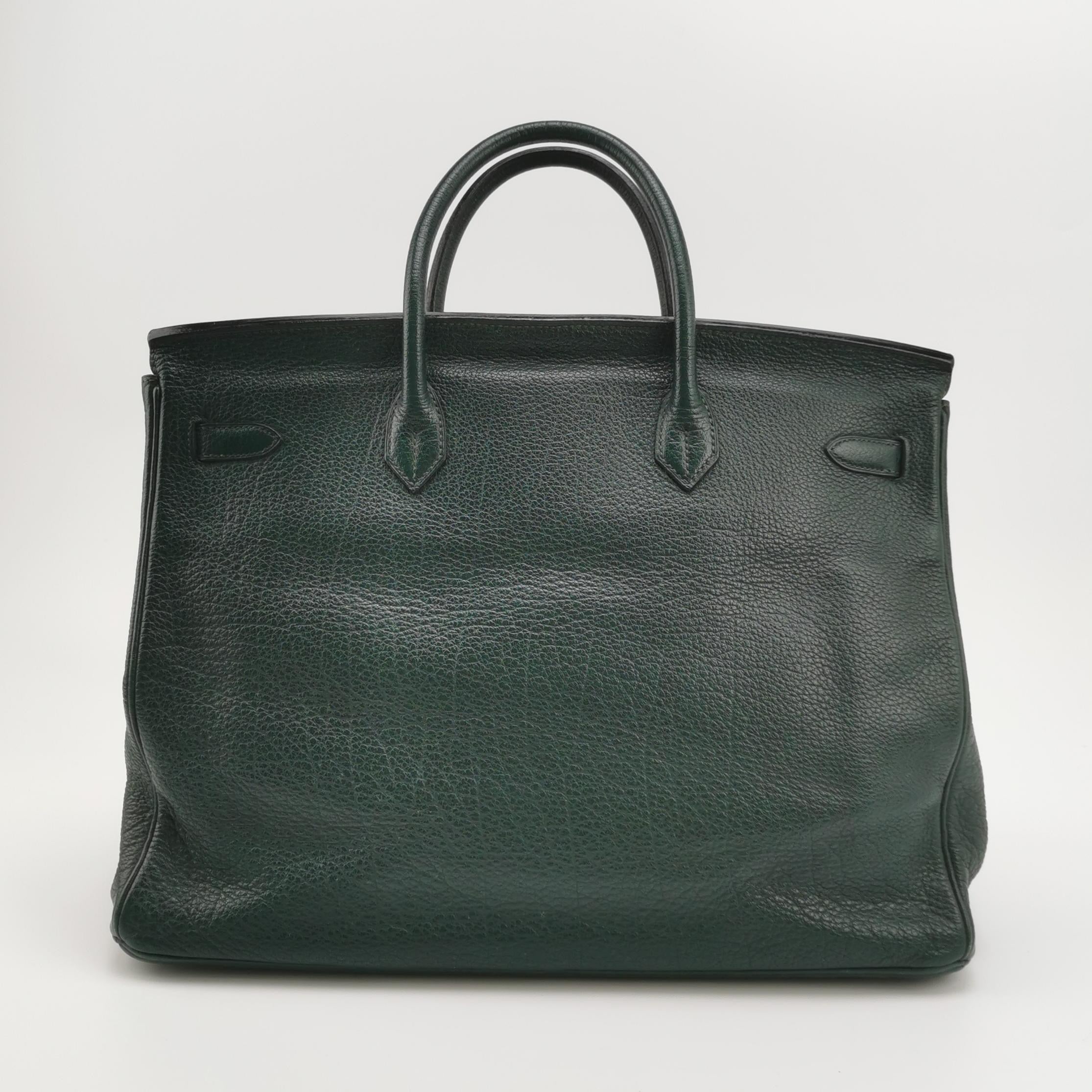 Hermes Birkin 40 Barenia Faubourg Vintage 2Q Vert Amclais Dark Green Gold Hardware