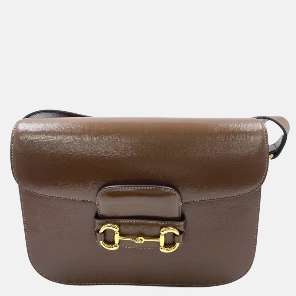 Gucci 1955 Horsebit Shoulder Bag Caramel Brown Small Leather