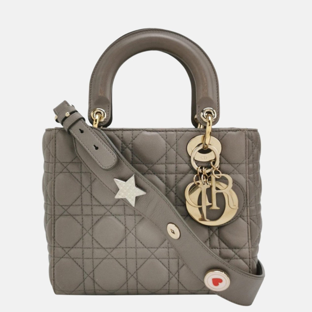 Lady Dior ABCdior 2017 Grey Cannage Lambskin Leather Handbag