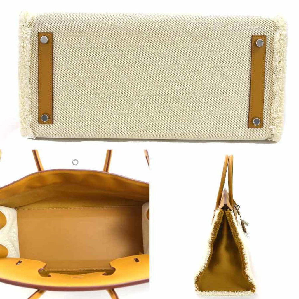 Hermes Handbag Birkin Frey 35 Sesame Vaux Swift x Twill Ash HERMES Ladies