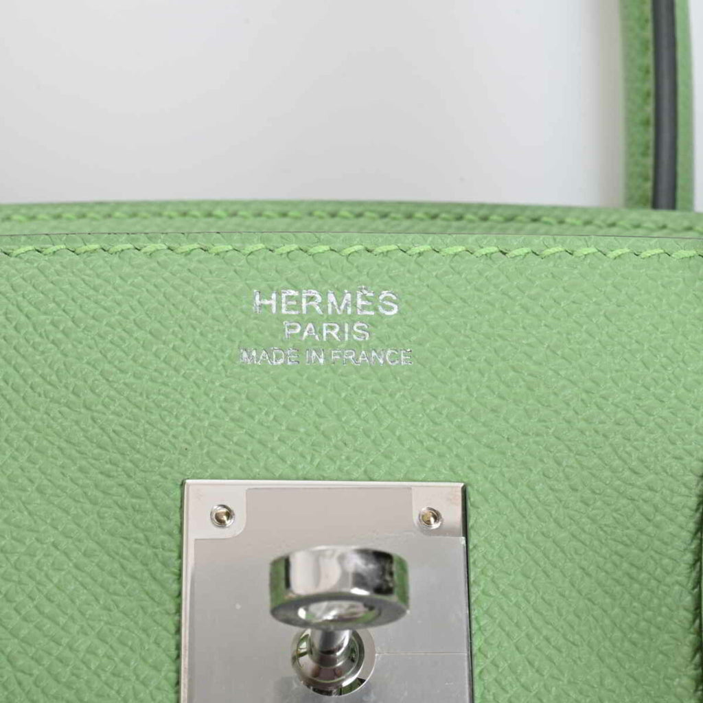 Hermes Epson Birkin 30 Serie Handbag Pastel Green