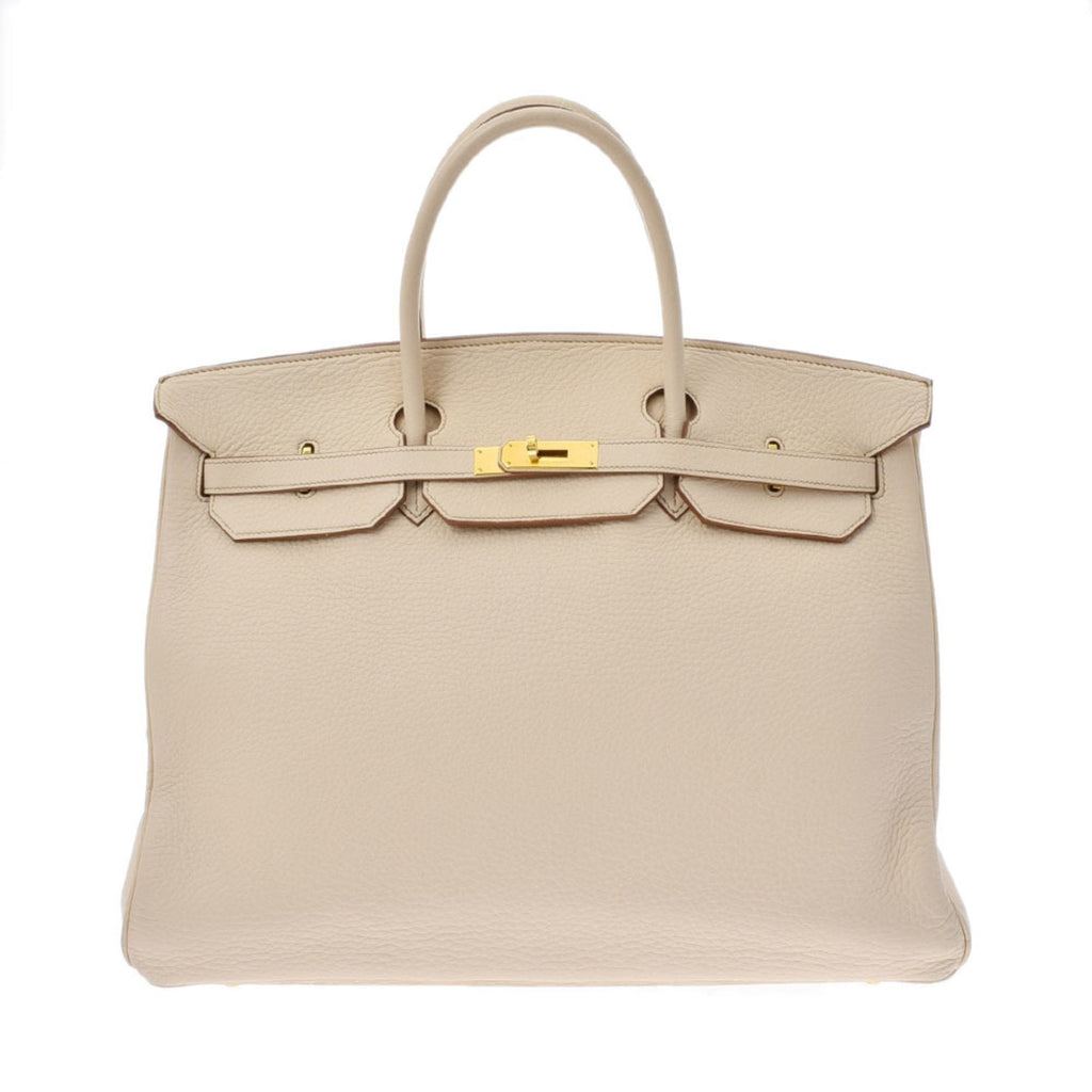 Hermes Birkin 40 Beige ??? E engraved (around 2001) Unisex Taurillon Clemence handbag