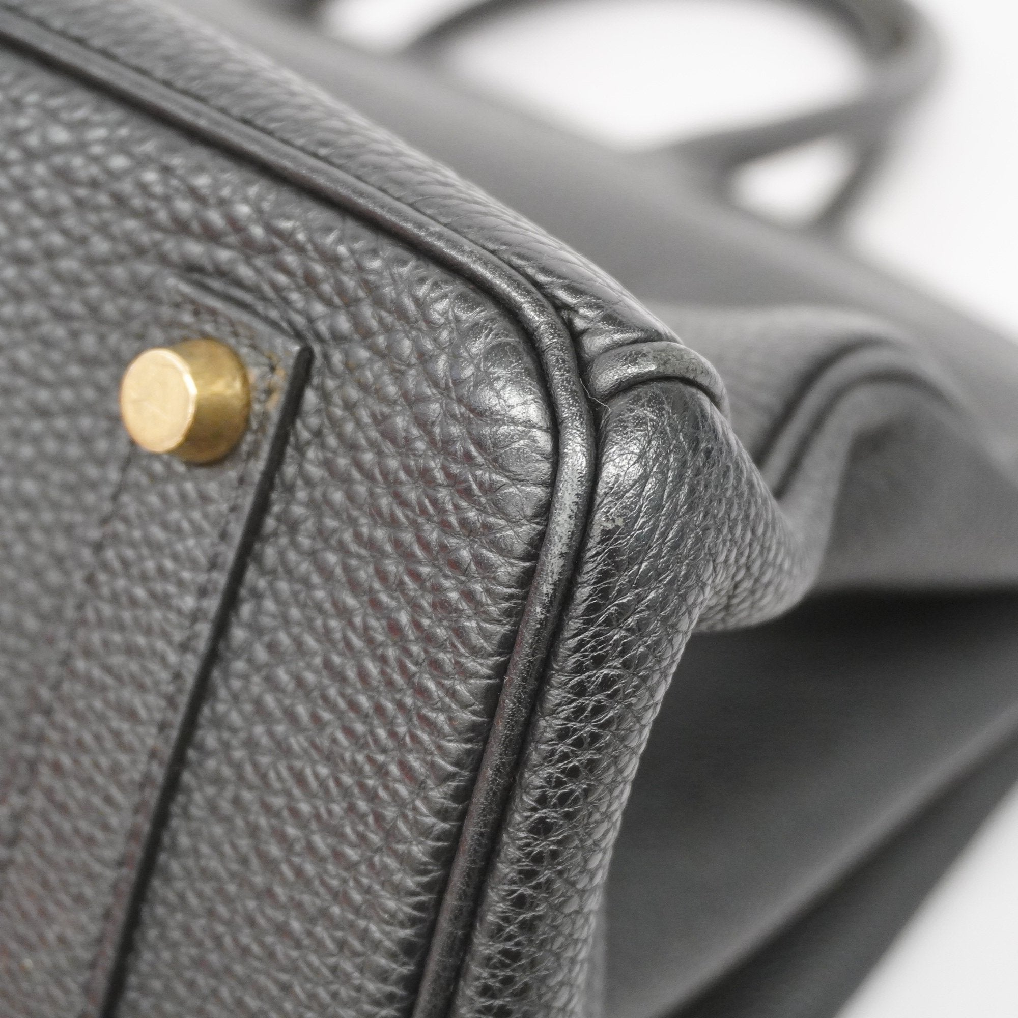 Hermes Birkin Birkin 35 G Stamp Women's Togo Leather Handbag Black