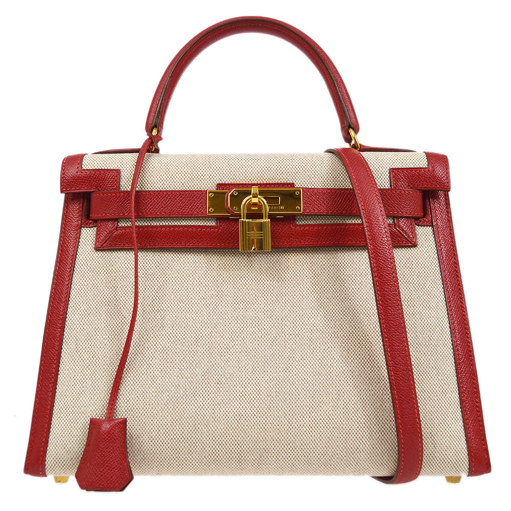 HERMES * 1994 KELLY 28 SELLIER Toile H Courchevel
