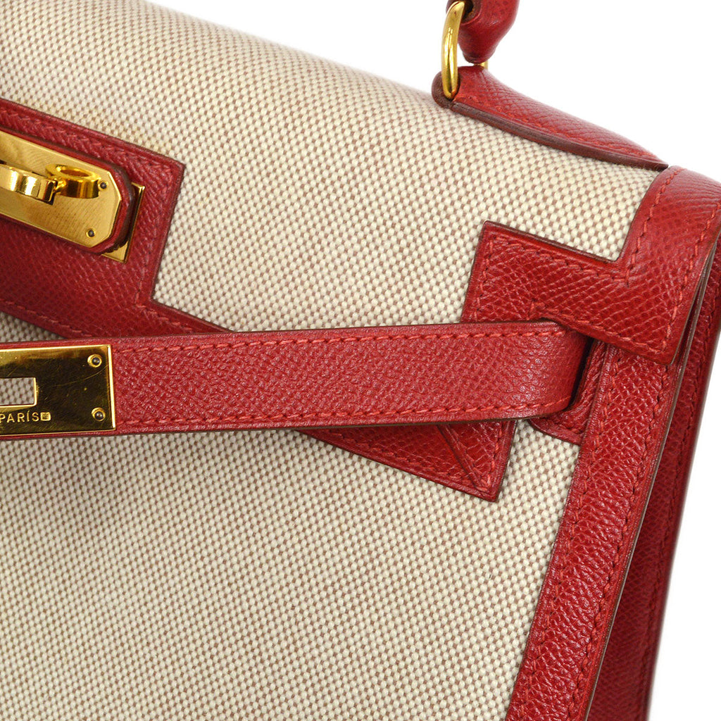 HERMES * 1994 KELLY 28 SELLIER Toile H Courchevel