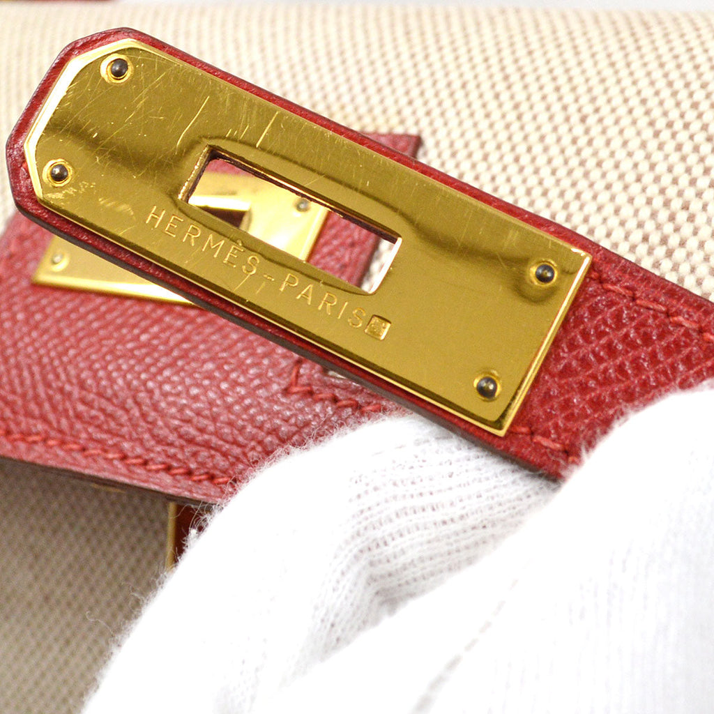 HERMES * 1994 KELLY 28 SELLIER Toile H Courchevel