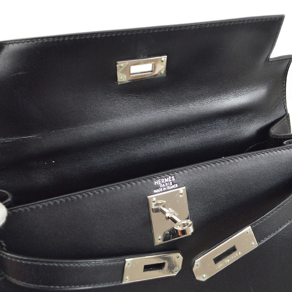 HERMES * 1999 KELLY 28 SELLIER Black Box calf