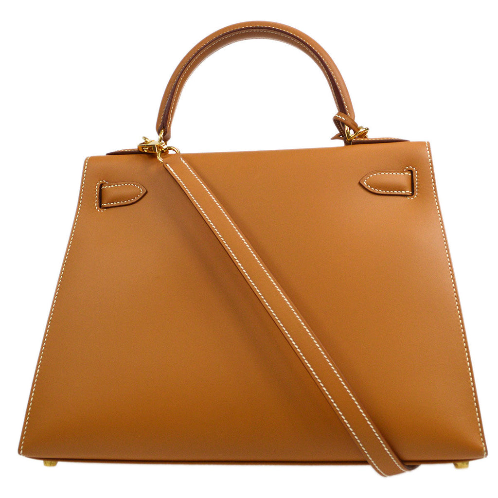 HERMES  KELLY 28 SELLIER Natural Veau Chamonix