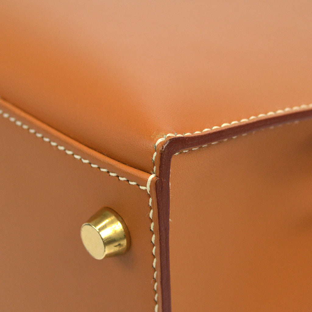 HERMES  KELLY 28 SELLIER Natural Veau Chamonix